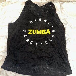 XL Zumba Wear Black Burnout Tank Miami Dance Club